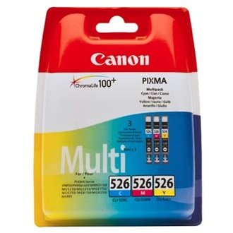 Papírenské zboží - Canon originální ink CLI526 CMY, cyan/magenta/yellow, 340str., 3x9ml, 4541B009, 4541B006,