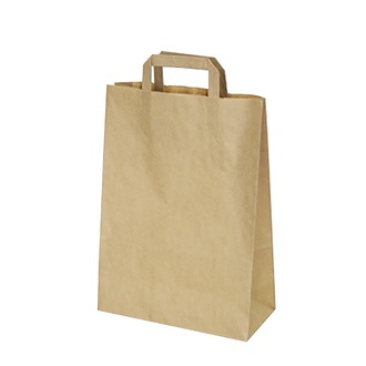 Papírenské zboží - Papírové tašky 26+14 x 32 cm hnědé [50 ks]