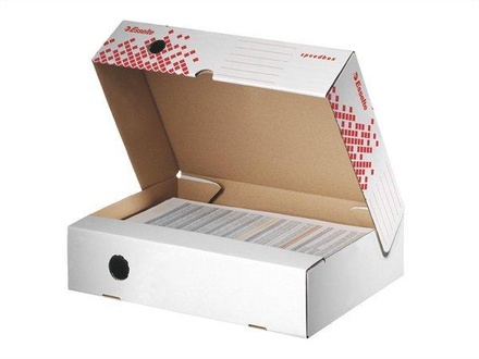 Papírenské zboží - Rychle-složitelná horizontální archivační krabice Esselte Speedbox 80 mm, Bílá