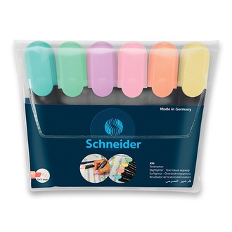 Papírenské zboží - Zvýrazňovač Schneider Job Pastel sada 6 barev