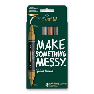 Papírenské zboží - Akrylový popisovač Faber-Castell Multimark Metallic [4 ks]