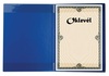Papírenské zboží - Obal na certifikáty plyšový, A4, VICTORIA, modrý