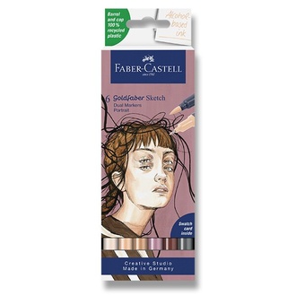 Papírenské zboží - Popisovač Faber-Castell Goldfaber Sketch Dual Marker Portrait sada, 6 barev