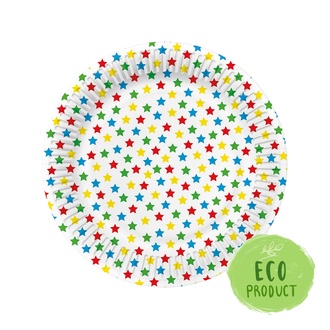 Papírenské zboží - Papírový talíř PAW Eco 23 cm Stars