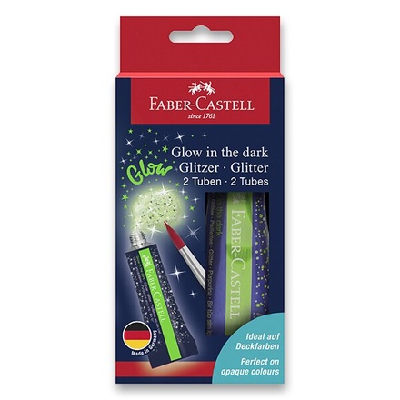 Papírenské zboží - Třpytky Faber-Castell Glow in the dark 12 ml, 2 ks