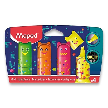 Papírenské zboží - Zvýrazňovač Maped Pixel Party Mini sada 4 barev