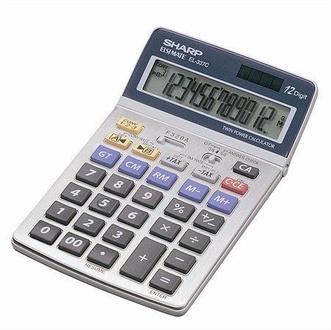 Papírenské zboží - Kalkulačka, stolní, 12místný displej, SHARP "EL-337"