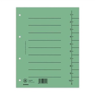 Papírenské zboží - Rozlišovače, zelené, karton, A4, DONAU