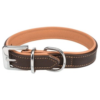 Papírenské zboží - Obojek ACTIVE COMFORT kožený, hnědá/světle hnědá L: 47-54 cm/35 mm