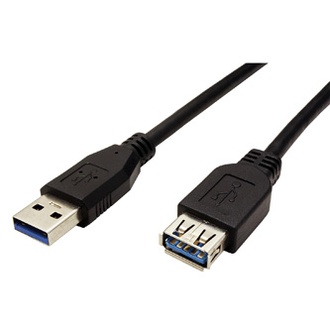 Papírenské zboží - Kabel USB (3.0), USB A M- USB A F, 1.8m, černý