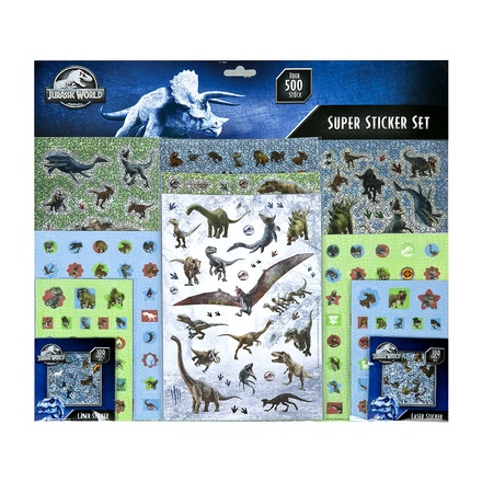 Papírenské zboží - Velká sada nálepek 500ks Jurassic World