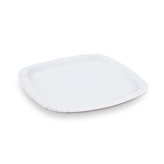 Papírenské zboží - Papírový talíř čtvercový bílý 24 x 24 cm [100 ks]
