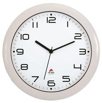 Papírenské zboží - Nástěnné hodiny "Hornew", 30 cm, ALBA, bílá barva