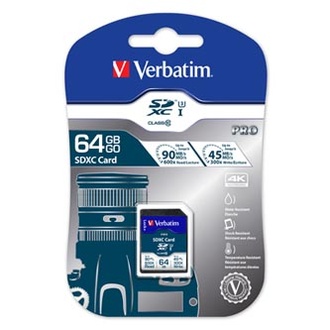 Papírenské zboží - Verbatim paměťová karta SDXC Pro, 64GB, SDXC, 47022, UHS-I U3