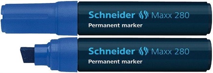 Papírenské zboží - Permanentní popisovač "Maxx 280", modrá, 4-12mm, klínový hrot, SCHNEIDER