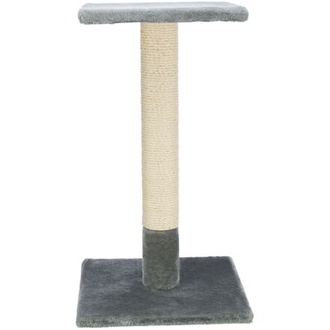 Papírenské zboží - Škrabací sloupek BEANA s odpočívadlem, 9 cm / 69 cm, sisal/plyš, šedá 