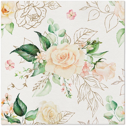 Papírenské zboží - Ubrousky PAW AIRLAID 40x40 cm Romantic Event [50 ks]