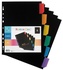 Papírenské zboží - Rozlišovače, čierna, plastové, A4 Maxi, 6 listov, VIQUEL