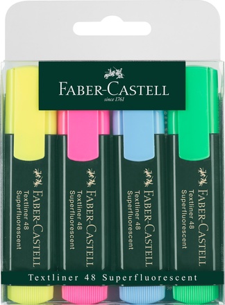 Papírenské zboží - Zvýrazňovač Textliner 1548 fluorescenční, sada 4ks Faber Castell 154804
