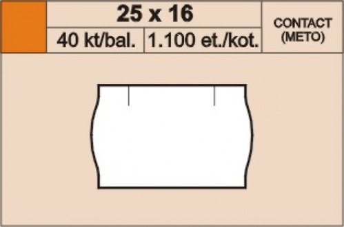 Papírenské zboží - Cenové etikety 25x16 contact červená kulaté