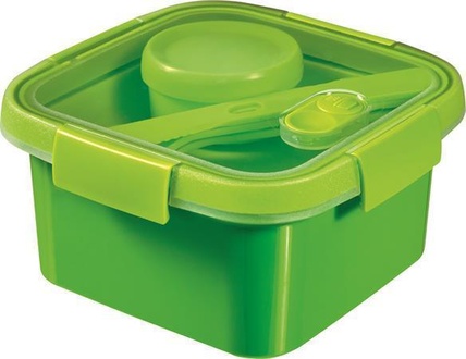 Papírenské zboží - Box na jídlo "Smart to go", zelená, s příborem, 1l, CURVER