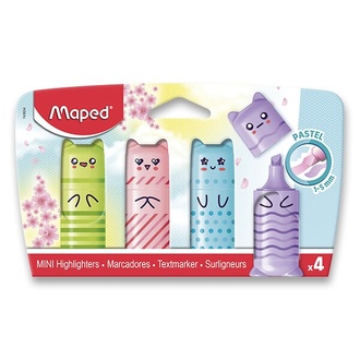 Papírenské zboží - Zvýrazňovač Maped Pastel sada 4 barev