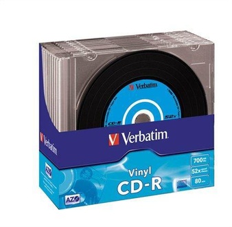 Papírenské zboží - CD-R 700MB, 80min., 52x, Vinyl, DLP Crystal AZO, Verbatim, slim box