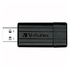 Papírenské zboží - Verbatim USB flash disk, USB 2.0, 64GB, PinStripe, Store N Go, čierny, 49065, USB A, s výsuvným konektorom