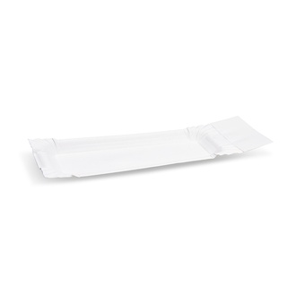 Papírenské zboží - Papírový tácek s útržkem bílý 8 x 18+3 cm [250 ks]
