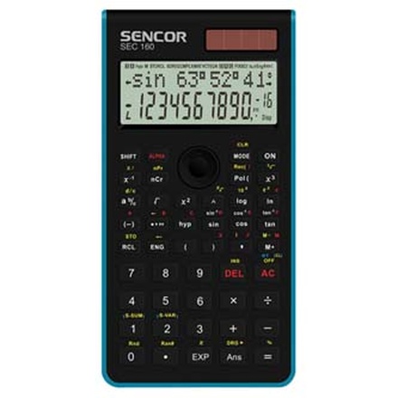 Papírenské zboží - Sencor Kalkulačka SEC 160 BU, modrá, školní, dvanáctimístná