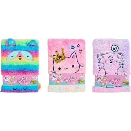 Papírenské zboží - Plyšový zápisník 15x20,5 cm ,1ks ,mix motivů