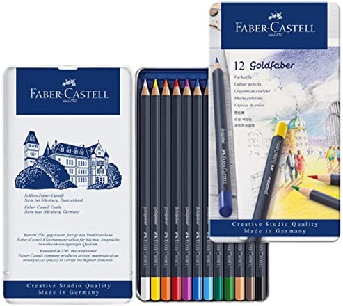 Papírenské zboží - Akvarelová Pastelka Goldfaber Aqua, plechová krabička 12ks  Faber Castell (114612)