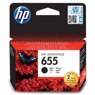 Papírenské zboží - HP originální ink CZ109AE, HP 655, black, 550str., HP Deskjet Ink Advantage 3525, 5525, 6