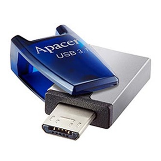 Papírenské zboží - Apacer USB flash disk OTG, USB 3.0 (3.2 Gen 1), 32GB, AH179, modrý, AP32GAH179U-1, USB A