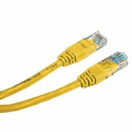 Papírenské zboží - UTP patchcord, Cat.5e, RJ45 M-3m, nestíněný, žlutý, economy