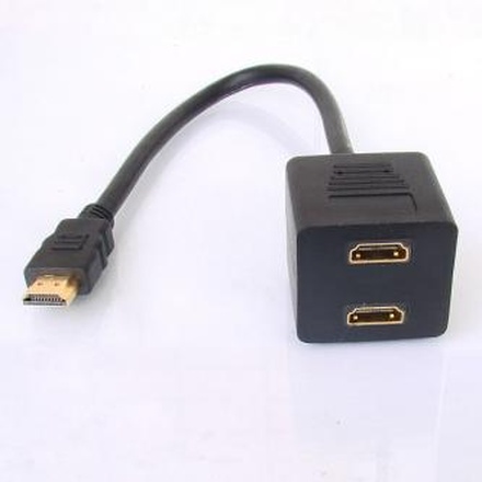 Papírenské zboží - Audio/video Rozdvojka, HDMI M-HDMI 2x F, 0, černá