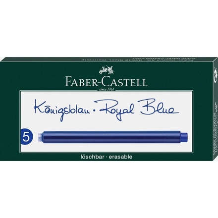 Papírenské zboží - Náhradní inkoustové bombičky dlouhé 5ks, modrá Faber Castell 185524