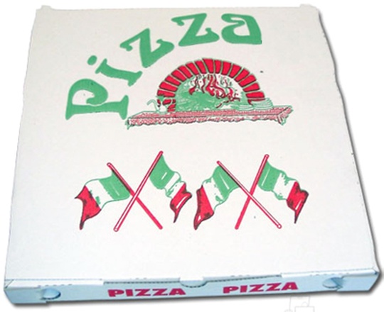 Papírenské zboží - Krabice na pizzu z vlnité lepenky 36 x 36 x 4 cm [100 ks]