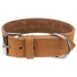 Papírenské zboží - Rustic kožený obojok Heartbeat - hnedá L-XL: 55-65cm/40mm