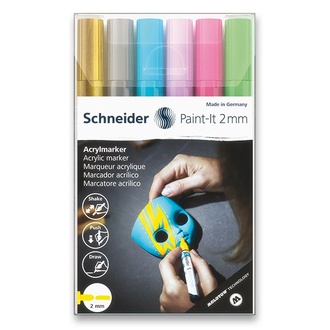 Papírenské zboží - Akrylový popisovač Schneider Paint-It 310 souprava V2, 6 barev