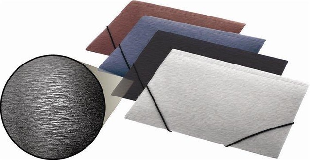 Papírenské zboží - Desky s gumičkou "Simple", 15 mm, PP, A5, PANTA PLAST, kovově stříbrná