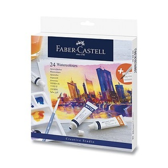 Papírenské zboží - Akvarelové barvy Faber-Castell 169624, 24 barev, tuba 9 ml 