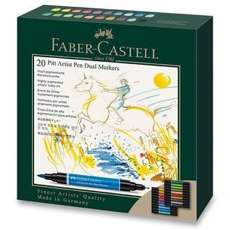 Papírenské zboží - Popisovač Faber-Castell 162020 Pitt Artist Pen Dual Marker sada 20 ks