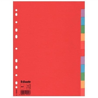Papírenské zboží - Kartonové barevné rozlišovače Esselte Economy, A4, Mix barev