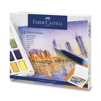 Papírenské zboží - Vodové barvy Faber-Castell s paletkou 24 barev