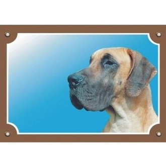 Papírenské zboží - Barevná cedulka Pozor pes, Doga německá 