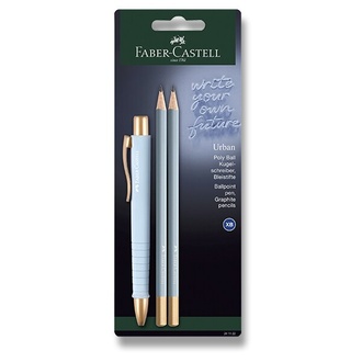Papírenské zboží - Kuličkové pero Faber-Castell Poly Ball Urban Gold sada, 3 ks, sky blue