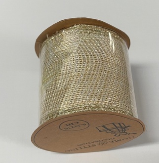 Papírenské zboží - Stuha dekorační, šířka 63 mm - zlatá [1 ks]