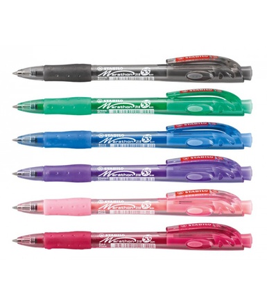 Papírenské zboží - Kuličkové pero "Marathon" 0,4mm, stiskací mechanismus, STABILO