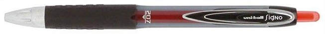 Papírenské zboží - Gélové pero "UMN-207", červená, 0,4mm, stláčací mechanizmus, UNI